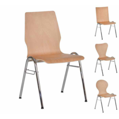 CHAISE COQUE TONIC 1, REMBOURRÉE OU NON REMBOURRÉE, PIÈTEMENT CHROMÉ