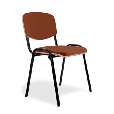Chaise empilable Eurovision ISO en bois, assise et dossier rembourrés