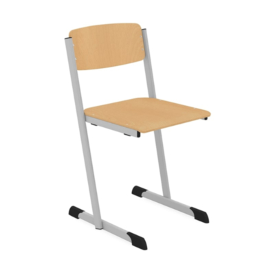 Chaises scolaires en forme de T, assise ouverte