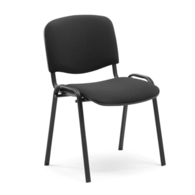Chaise empilable Eurovogue rembourrée, structure noire