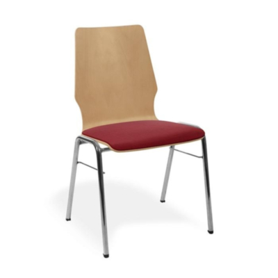 Chaise empilable Domo TG, assise rembourrée
