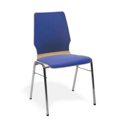 Chaise empilable Domo TG, assise et dossier rembourrés