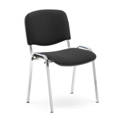 Chaise empilable Eurovogue rembourrée, piètement chromé