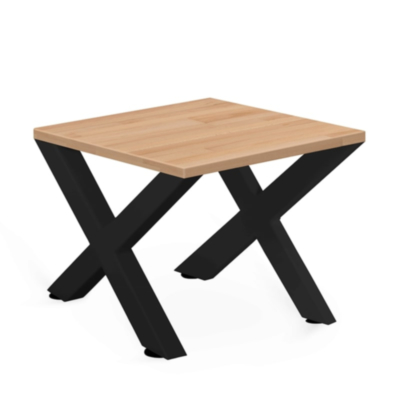 Table d'appoint modèle X avec plateau en bois massif de hêtre