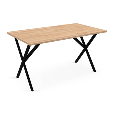 Bureau modèle X avec plateau en bois massif de hêtre