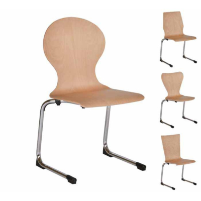 CHAISE COQUE TONIC 4, REMBOURRÉE OU NON REMBOURRÉE, PIÈTEMENT CHROMÉ