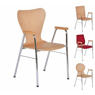 CHAISE COQUE TONIC 6, REMBOURRÉE OU NON REMBOURRÉE, PIÈTEMENT CHROMÉ