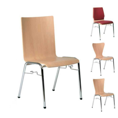 CHAISE COQUE TONIC 3, REMBOURRÉE OU NON REMBOURRÉE, PIÈTEMENT CHROMÉ