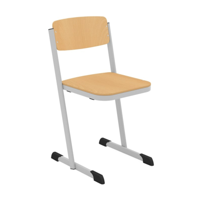 Chaises scolaires en forme de T, assise fermée