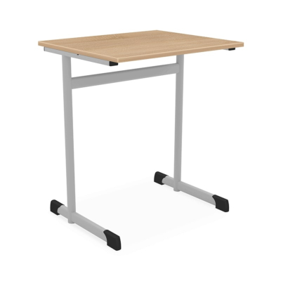 BUREAU SCOLAIRE MONOPLACE FORME C, AVEC PLATEAU HPL