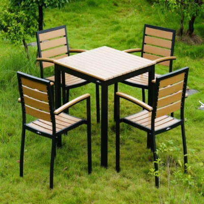 Ensemble d'extérieur Izola 2, 1 x table 80 x 80 cm, 4 x chaises de terrasse Izola avec accoudoirs