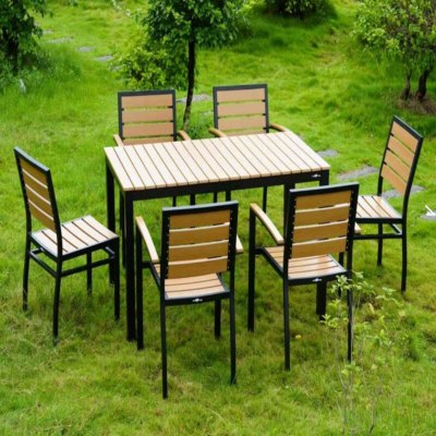 Ensemble d'extérieur Izola 4, 1 x table 140 x 80 cm, 6 x chaises de terrasse Izola avec accoudoirs