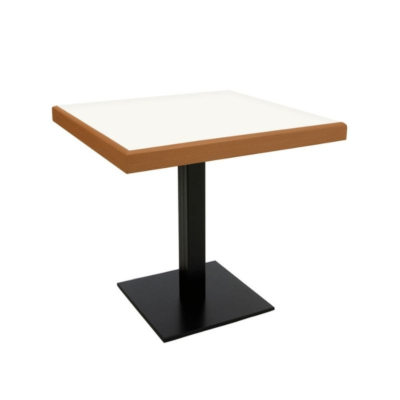 TABLE DE BISTROT FLAG + PLATEAU MÉLAMINÉ AVEC ALÈSE EN HÊTRE MASSIF