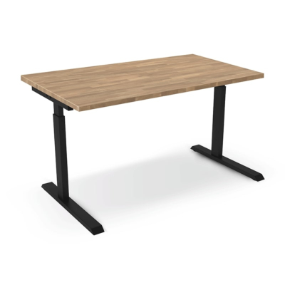 BUREAU THEA, RÉGLABLE MANUELLEMENT EN HAUTEUR AVEC PLATEAU EN CHÊNE MASSIF