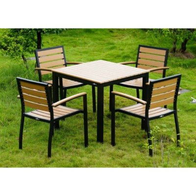 Ensemble d'extérieur Izola 2, 1 x table 80 x 80 cm, 4 x chaises de terrasse Izola avec accoudoirs