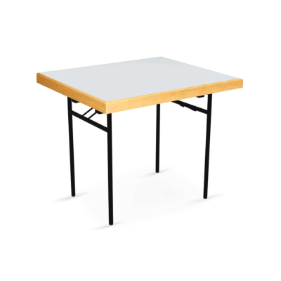 Table Pliante Hugo Quadro Avec Bord en Bois Massif Plateau HPL