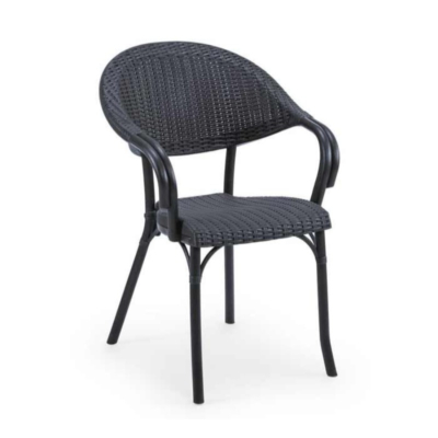 Chaise en plastique Anzu en look rattan, ensemble de 4.