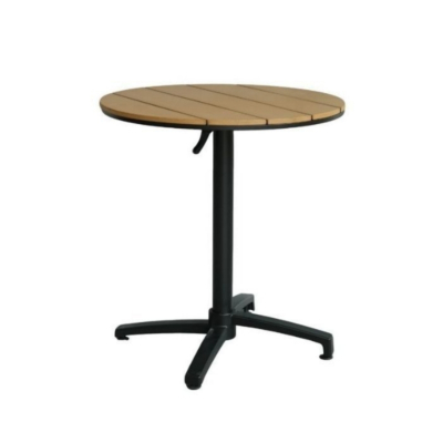 Table d'extérieur Falti, pliable, avec plateau aspect teck, rond ou carré