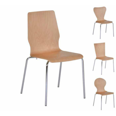 CHAISE COQUE TONIC 2, REMBOURRÉE OU NON REMBOURRÉE, PIÈTEMENT CHROMÉ