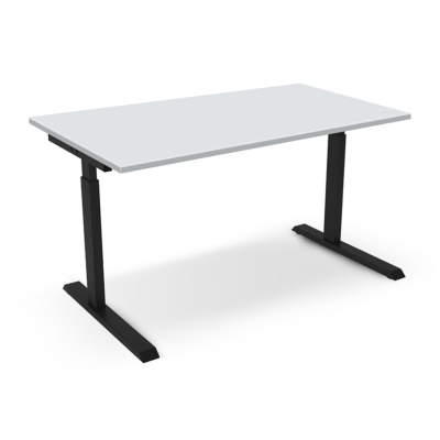 BUREAU THEA, RÉGLABLE MANUELLEMENT EN HAUTEUR AVEC PLATEAU MÉLAMINÉ