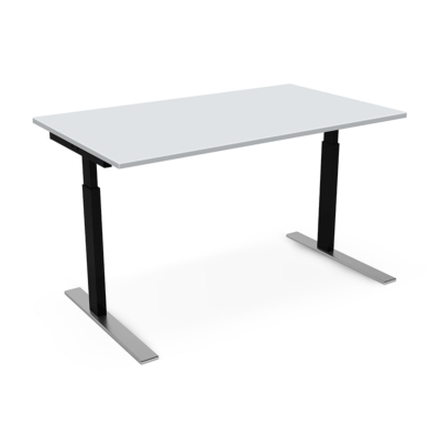 BUREAU TIMO, RÉGLABLE MANUELLEMENT EN HAUTEUR AVEC PLATEAU MÉLAMINÉ