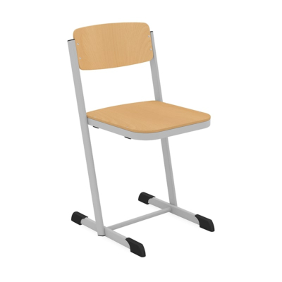 CHAISE SCOLAIRE EN FORME H, SUPPORT D’ASSISE FERMÉ