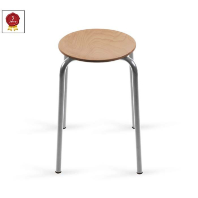 Tabouret empilable, siège en hêtre – choix de la couleur du cadre