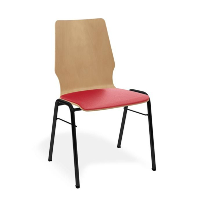 CHAISE EMPILABLE DOMO TG, SIÈGE REMBOURRÉ