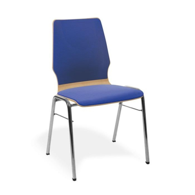 Chaise empilable Domo TG, assise et dossier rembourrés