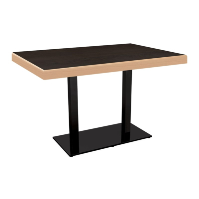 Table bistrot Flag Duo avec bord en bois massif