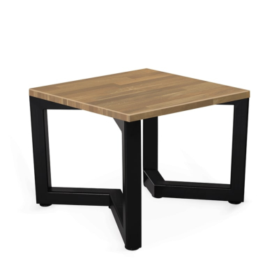 Table d'appoint modèle V avec plateau en bois massif de chêne