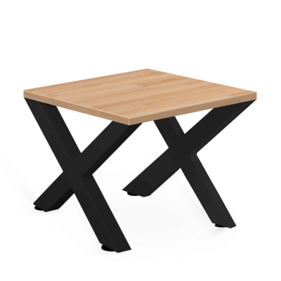 Table d'appoint modèle X avec plateau en bois massif de hêtre