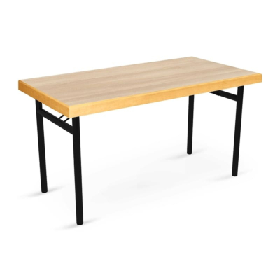 Table pliante Hugo avec bordure en bois massif