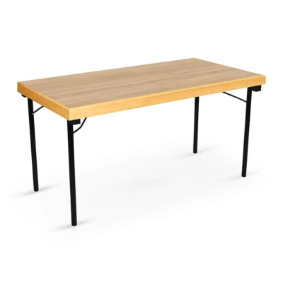 Table pliante Lauise avec bordure en bois massif