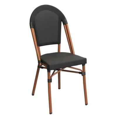 Chaise de terrasse Pars, empilable, structure en aluminium aspect bois