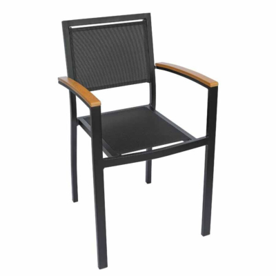 Chaise de terrasse Urla avec accoudoirs