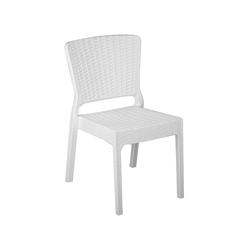 16 x chaise plastique balerma - optique rotin couleur du revêtement blanc