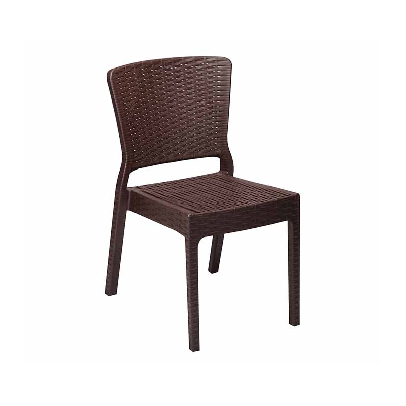 16 x chaise plastique balerma - optique rotin couleur du revêtement wenge