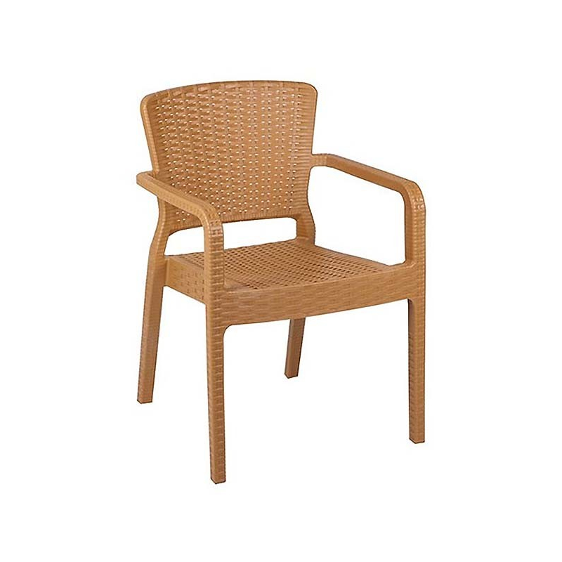 16 x chaise plastique brozas - optique rotin couleur du revêtement bois