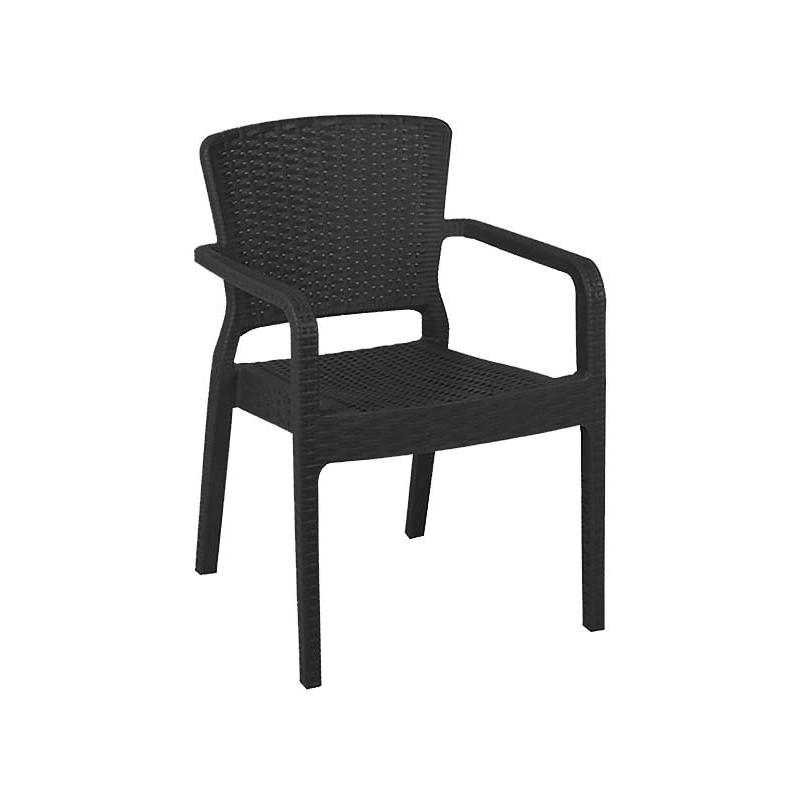 16 x chaise plastique brozas - optique rotin couleur du revêtement noir