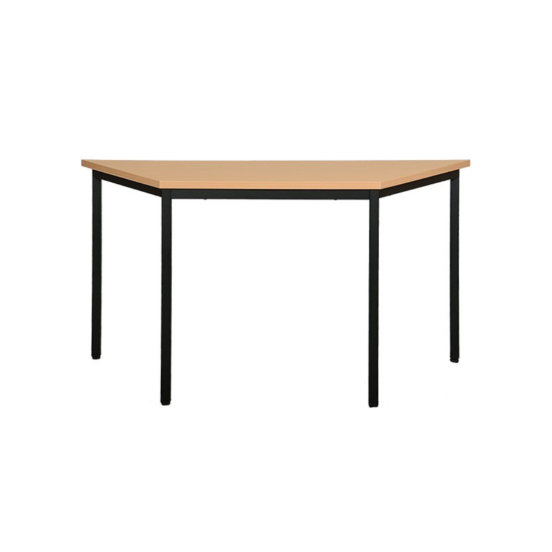 table polyvalente premium avec plateau ignifugé (b1), coloris du décor érable, couleur du piétement noir, trapézoide
