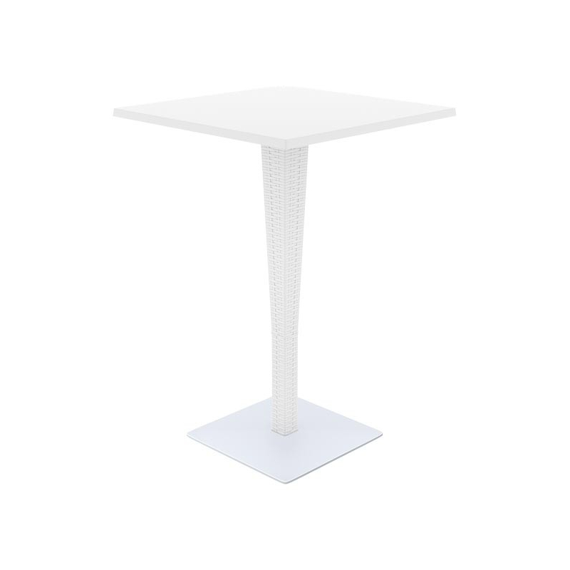 table mange debout enkidu, carré ou rond, couleur du revêtement blanc, couleur du socle gris