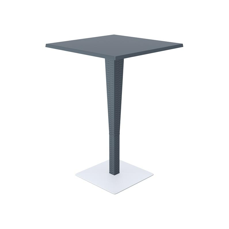 table mange debout enkidu, carré ou rond, couleur du revêtement gris foncé, couleur du socle gris