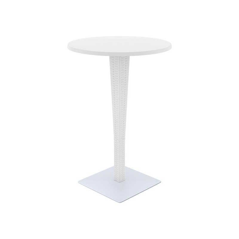 table mange debout enkidu, carré ou rond, couleur du revêtement blanc, couleur du socle gris