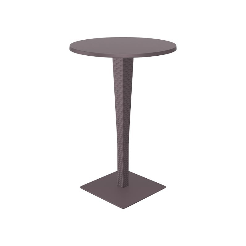 table mange debout enkidu, carré ou rond, couleur du revêtement marron, couleur du socle marron