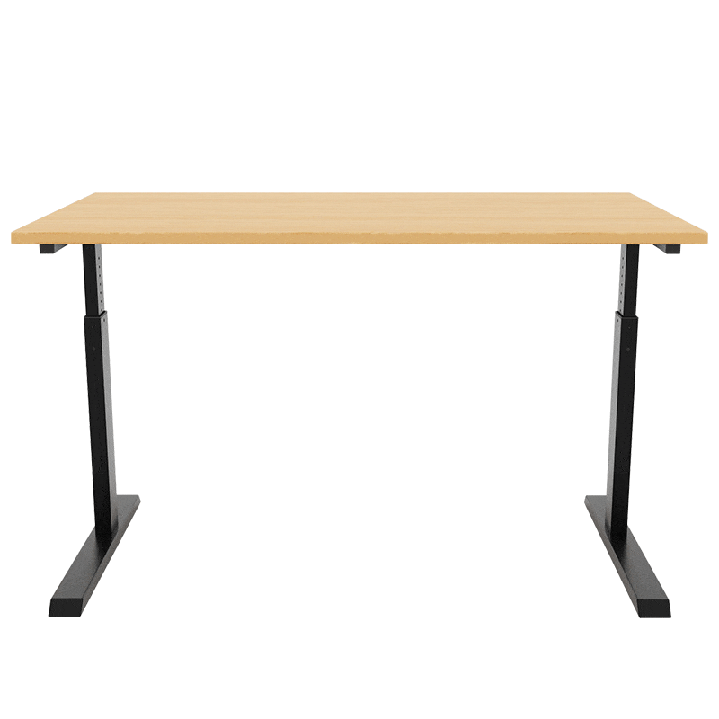 Bureau Thea, réglable manuellement en hauteur, avec plateau en résine mélaminée